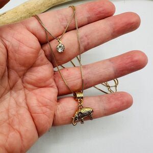 Elephant Layered Gold Necklace Ray Jewelry